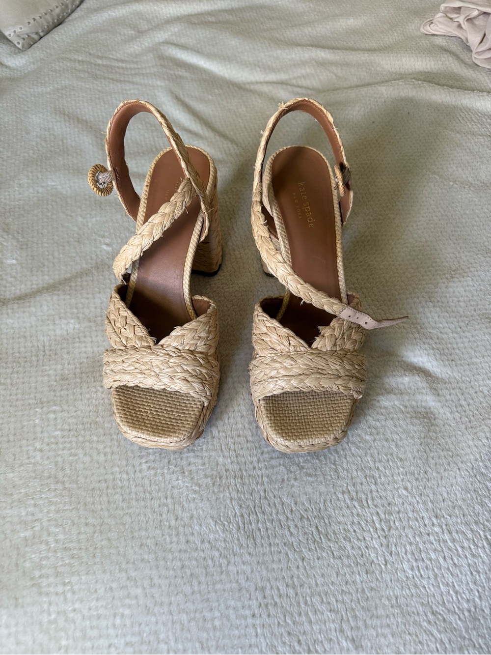 kate spade Braided Espadrille Wedge Sandals in Natural Tan